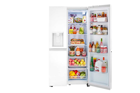 Refrigerator of model LRSXS2706W. Image # 2: LG 27 cu. ft. Side-by-Side Refrigerator with Smooth Touch Ice Dispenser