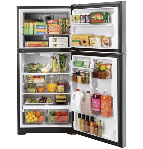 Refrigerator of model GTE19JSNRSS. Image # 3: GE® ENERGY STAR® 19.2 Cu. Ft. Top-Freezer Refrigerator