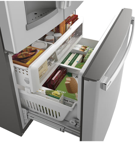 Refrigerator of model PFE28KYNFS. Image # 5: GE Profile™ Series ENERGY STAR® 27.7 Cu. Ft. Fingerprint Resistant French-Door Refrigerator with Hands-Free AutoFill