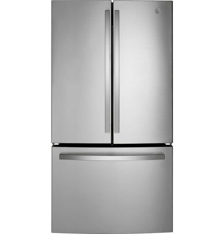 Refrigerator of model GNE27JYMFS. Image # 8: GE® ENERGY STAR® 27.0 Cu. Ft. Fingerprint Resistant French-Door Refrigerator
