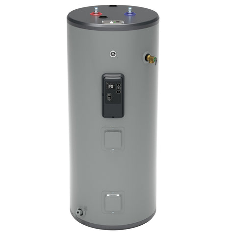 Heater of model GE40S10BLM. Image # 1: GE® Smart 40 Gallon Short Electric Water Heater