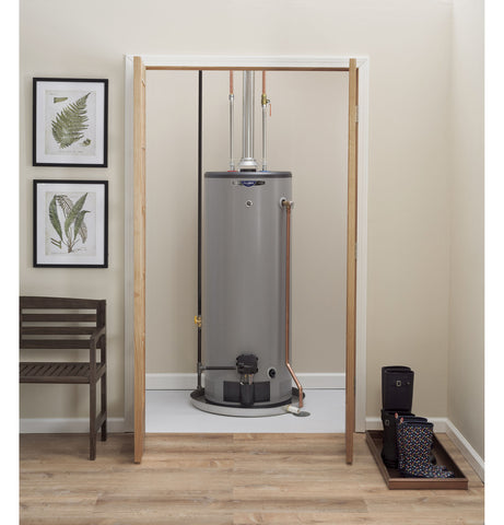 Heater of model GG50T10BXR. Image # 2: GE RealMAX Premium 50-Gallon Tall Natural Gas Atmospheric Water Heater