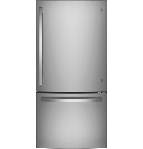 Refrigerator of model GDE25EYKFS. Image # 1: GE® ENERGY STAR® 24.8 Cu. Ft. Bottom-Freezer Drawer Refrigerator
