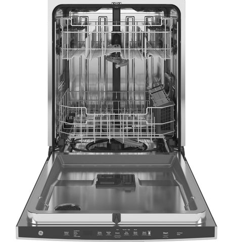 Dishwasher of model GDP645SYNFS. Image # 4: GE® Fingerprint Resistant Top Control with Stainless Steel Interior Dishwasher with Sanitize Cycle & Dry Boost
