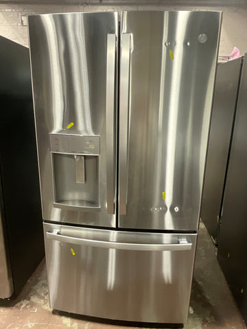 Refrigerator of model GFE28GYNFS. Image # 1: GE® ENERGY STAR® 27.7 Cu. Ft. Fingerprint Resistant French-Door Refrigerator