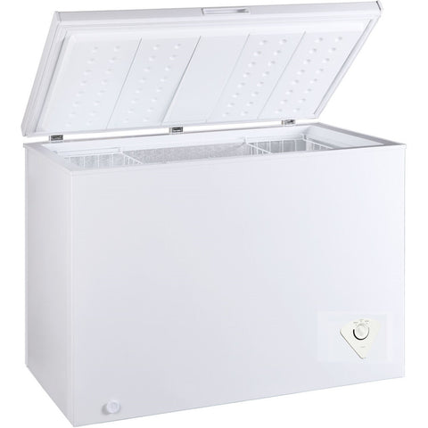 Freezer of model WHS_384C1. Image # 2: Midea Freestanding Chest Compact Freezer with 10.2 cu. ft. Capacity, White Door, Manual Defrost, UL Certification in Wite