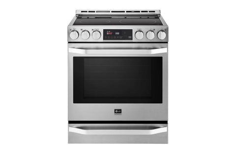 Cooktop of model LSSE3027ST. Image # 6: LG STUDIO 6.3 cu. ft. Electric Single Oven Slide-In-range with ProBake Convection®