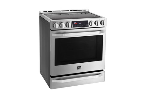 Cooktop of model LSSE3027ST. Image # 7: LG STUDIO 6.3 cu. ft. Electric Single Oven Slide-In-range with ProBake Convection®