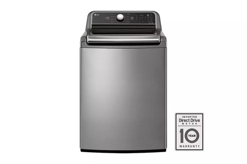 Washer of model WT7400CV. Image # 1: LG - 5.5 cu.ft. Mega Capacity Smart wi-fi Enabled Top Load Washer with TurboWash3D™ Technology