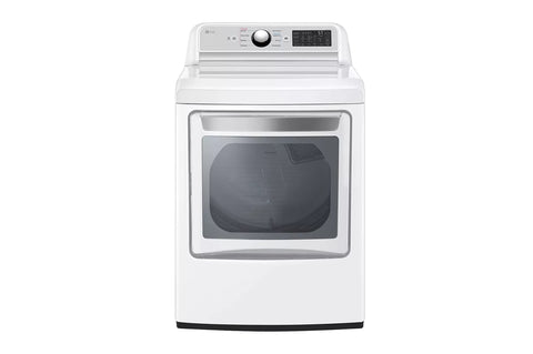 Dryer of model DLE7400WE. Image # 1: LG -7.3 cu. ft. Ultra Large Capacity Smart wi-fi Enabled Rear Control Electric Dryer with EasyLoad™ Door ***