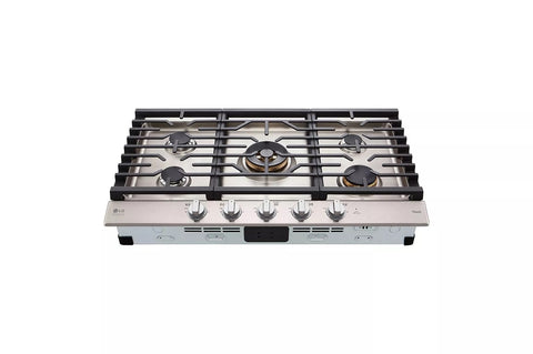 Cooktop of model CBGS3628S. Image # 3: LG STUDIO 36” UltraHeat™ Gas Cooktop with EasyClean® ***