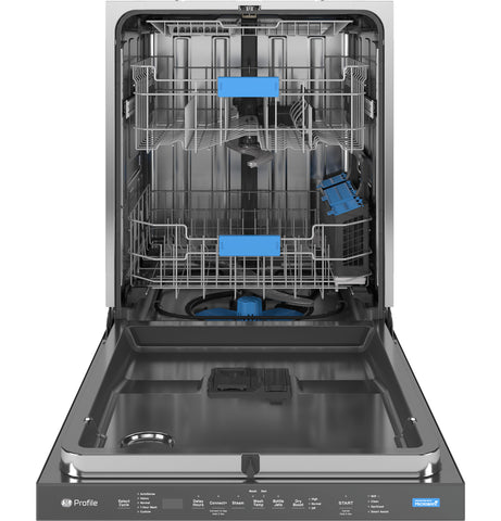 Dishwasher of model PDP715SYVFS. Image # 3: GE Profile™ Fingerprint Resistant Top Control with Stainless Steel Interior Dishwasher with Microban™ Antimicrobial Protection with Sanitize Cycle